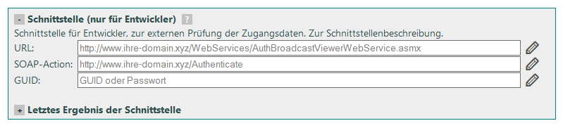 Passwort-Schnittstelle
