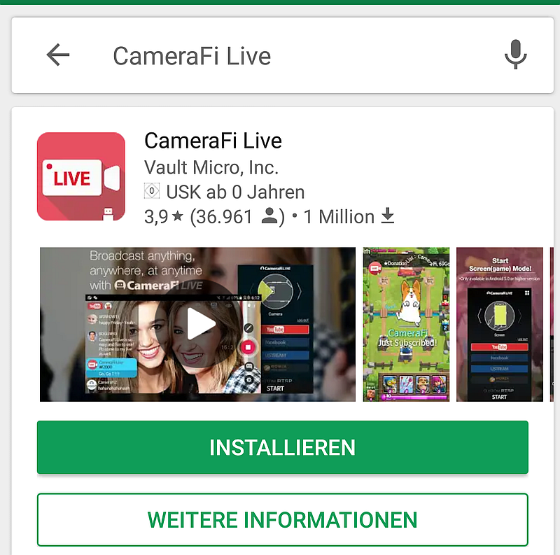 Live Streaming Android
