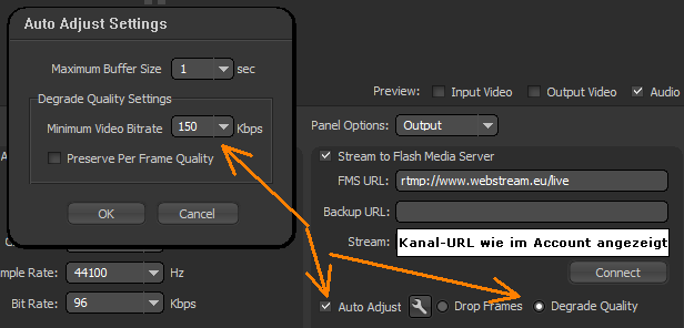 Live Streaming Auto Adjust